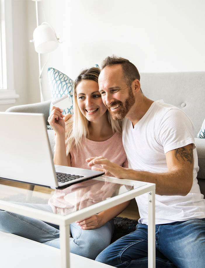 Couple at coffee table